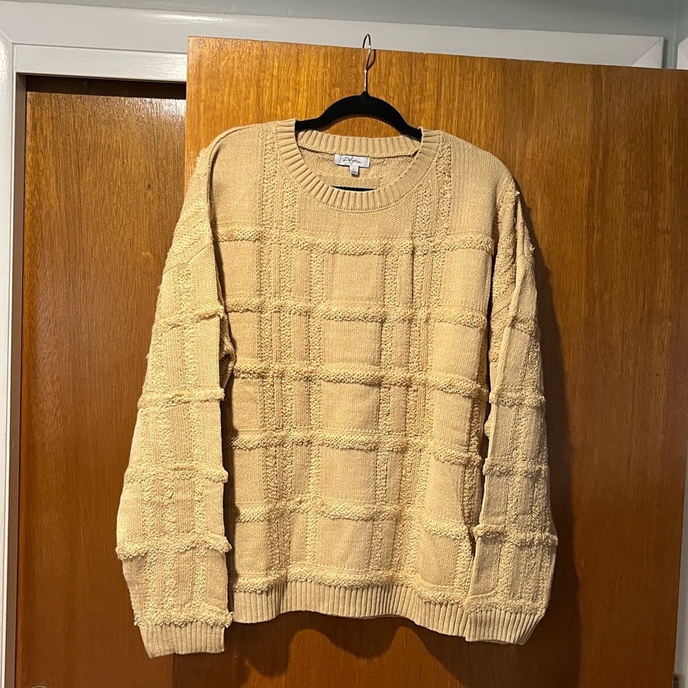 Tan caramel camel color waffle sweater